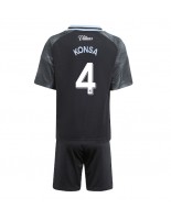 Aston Villa Ezri Konsa #4 Bortedraktsett Barn 2025-26 Korte ermer (+ bukser)